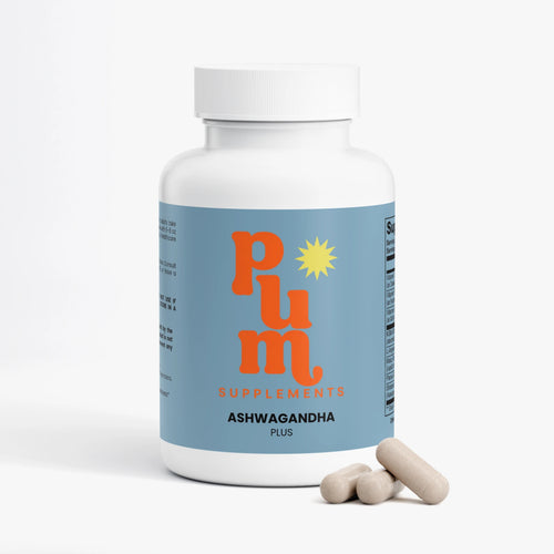 Plum Supplements Ashwagandha Plus bottle with capsules